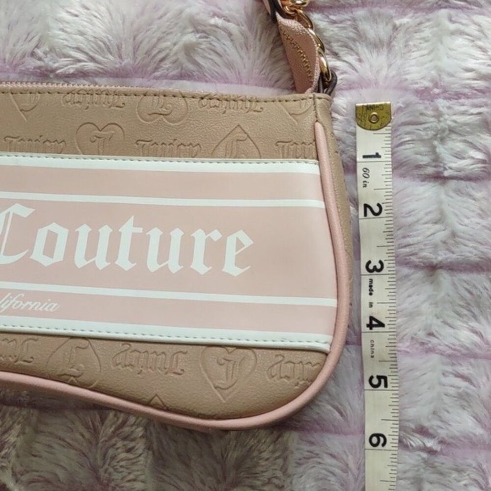 Juicy Couture Los Angeles Pink Tan Fashionista Baguette Shoulder Handbag - Picture 7 of 13
